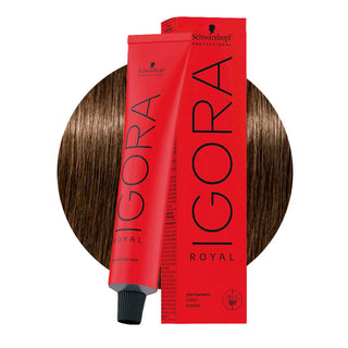 Schwarzkopf Professional IGORA ROYAL 5-65 Light Golden Chocolate Brown Hair Colour 60ml for warm golden chocolate brown color, gray coverage, and salon results.