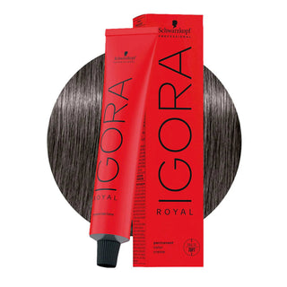 Schwarzkopf Professional IGORA ROYAL 6-12 Dark Ash Cendré Blonde Hair Colour 60ml for cool ash blonde color, gray coverage, and salon results.