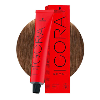 Schwarzkopf Professional IGORA ROYAL 7-55 Medium Golden Blonde Extra Hair Colour 60ml for intense golden blonde color, gray coverage, and salon results.
