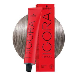 Schwarzkopf Professional IGORA ROYAL 8-11 Extra Light Cendré Blonde Hair Colour 60ml for cool ash blonde color, anti brass effect, and salon results.