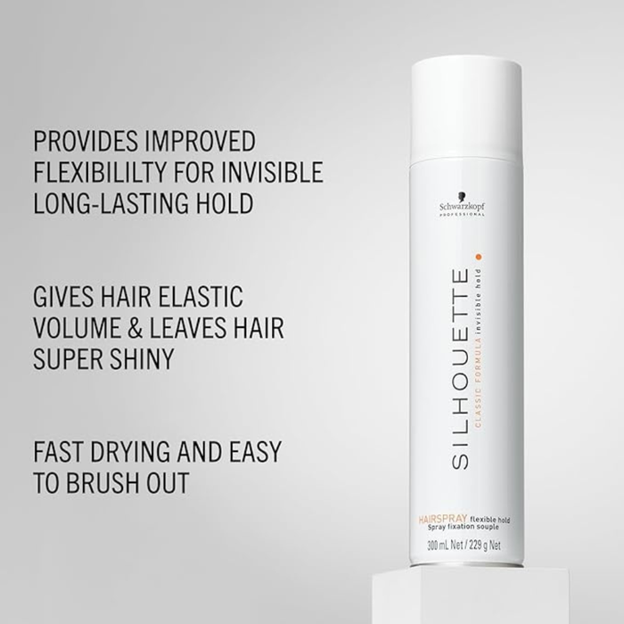 Schwarzkopf Silhouette Flexible Hairspray 300ml for light hold natural shine and soft brushable styling finish