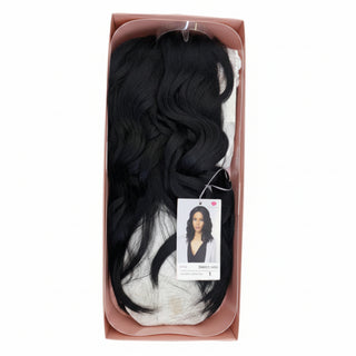 Sensational synthetic lace wig teased midi layered volume natural look