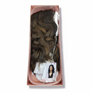 Sensational synthetic lace wig teased midi layered volume natural look