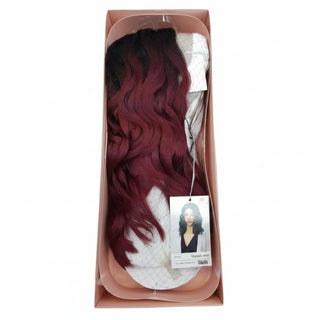 Sensational synthetic lace wig teased midi layered volume natural look