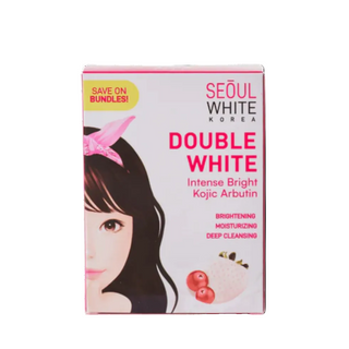 Seoul White Double White Intense Bright soap kojic acid arbutin 2x60g bars for brightening dark spots and even skin tone