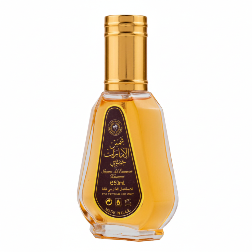 Shams Al Emarat Khususi EDP 50ml by Ard Al Zaafaran warm vanilla amber oud perfume
