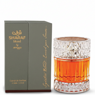 Sharaf Blend by Zimaya perfume 100ml unisex aromatic spicy fragrance with woody oriental and warm amber notes