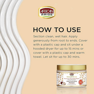 African Pride Moisture Miracle Moroccan Clay & Shea Butter Heat Activated Masque 340g/12oz Unisex