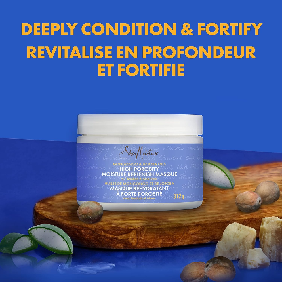Shea moisture mongongo hemp seed oils hair masque high porosity deep repair hydration 312g