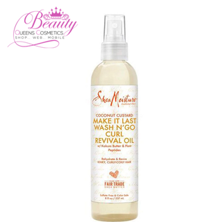 Shea Moisture  100% Virgin  Coconut Custard Make It Last Wash N Go Curl Revival Oil 237ml | Lasting Curls