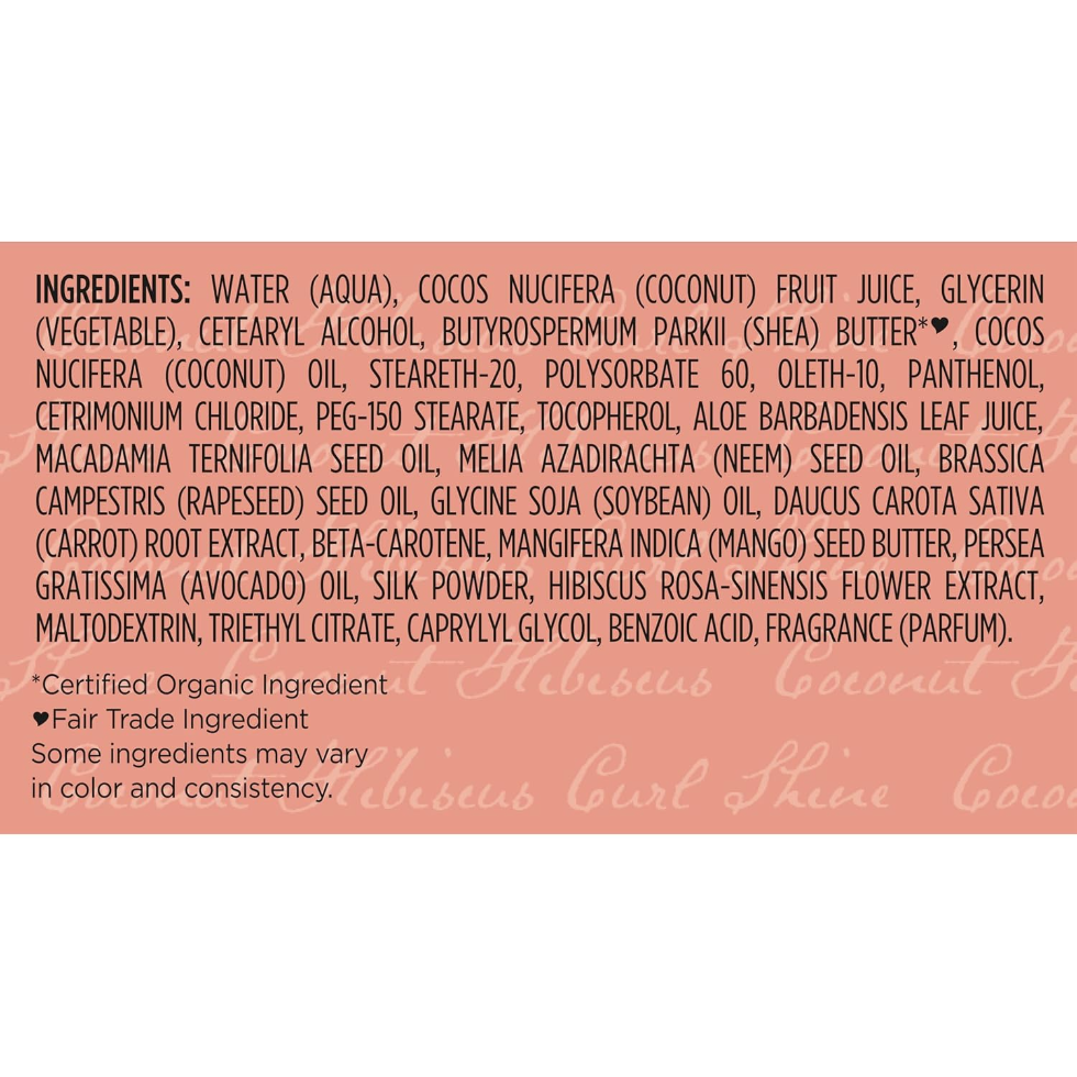 SheaMoisture coconut and hibiscus curl enhancing smoothie 340g curl defining styling cream for frizz free soft shiny and bouncy natural curls
