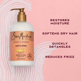Shea Moisture Coconut & Hibiscus Curl & Shine Conditioner 384ml | Soft, Defined Curls