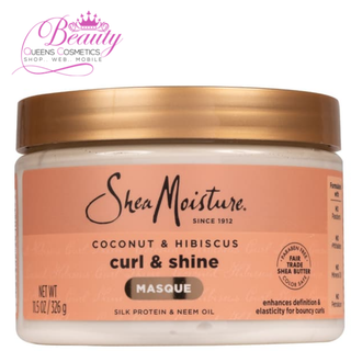Shea Moisture Coconut & Hibiscus Curl & Shine Hair Masque 12oz | Deeply Moisturizes Curls