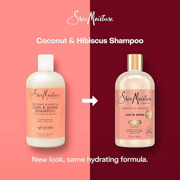 Shea Moisture Shampoing boucles et brillance à la noix de coco et à l'hibiscus 379 ml