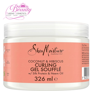 Shea Moisture Coconut & Hibiscus Curling Gel Soufflé 340gm 12oz | Defined, Frizz-Free Curls
