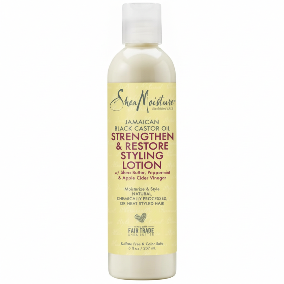 SheaMoisture Jamaican black castor oil strengthening styling lotion 8oz restore hair styling cream for breakage control and defined hairstyles