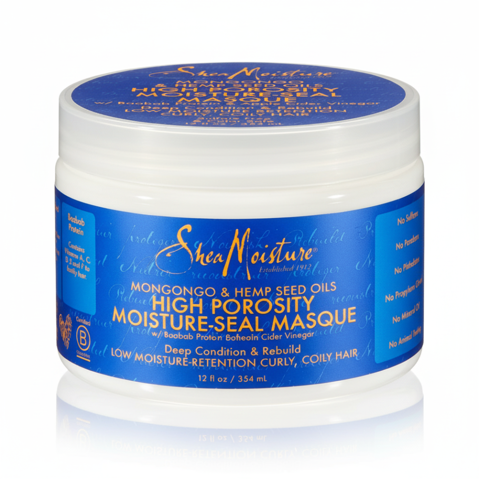 sheamoisture mongongo hemp seed high porosity moisture seal hair masque deep repair soft smooth hydrated hair