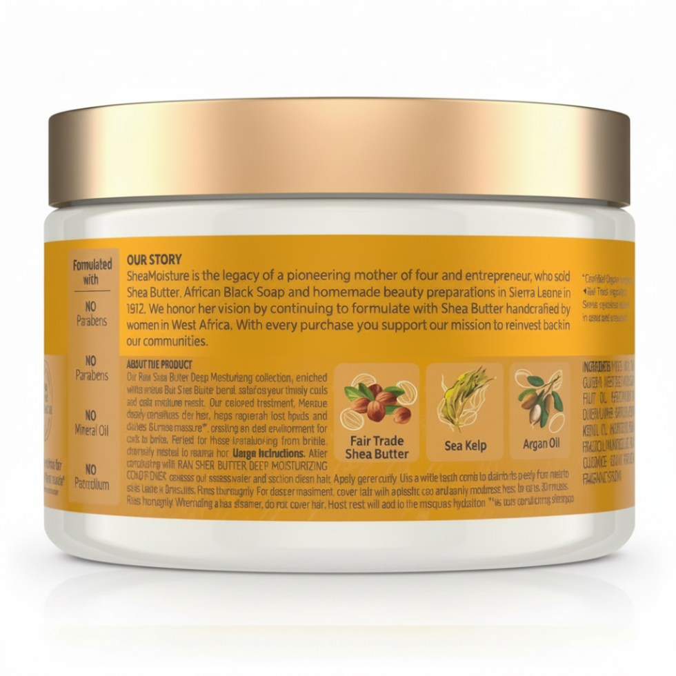 SheaMoisture raw shea butter deep moisturizing masque 326g hydrating repairing hair mask for dry damaged and curly hair repair and frizz control
