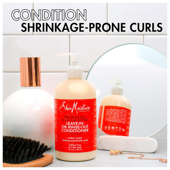 Shea Moisture Après-shampooing sans rinçage ou à l'huile de palme rouge et au beurre de cacao 384 ml