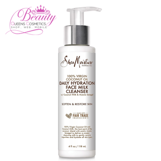 Shea Moisture Virgin Coconut Oil Daily Hydration Face Milk Cleanser 3.8 oz | Gentle & Hydrating