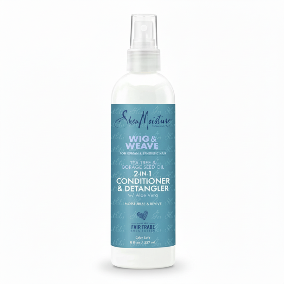SheaMoisture wig and weave 2 in 1 conditioner detangler tea tree and borage oil for soft smooth and manageable hairpieces