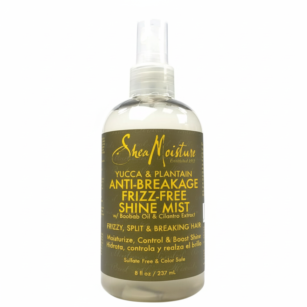 SheaMoisture yucca and plantain anti breakage frizz free shine mist 237ml lightweight hair spray for frizz control shine and strengthening hair care
