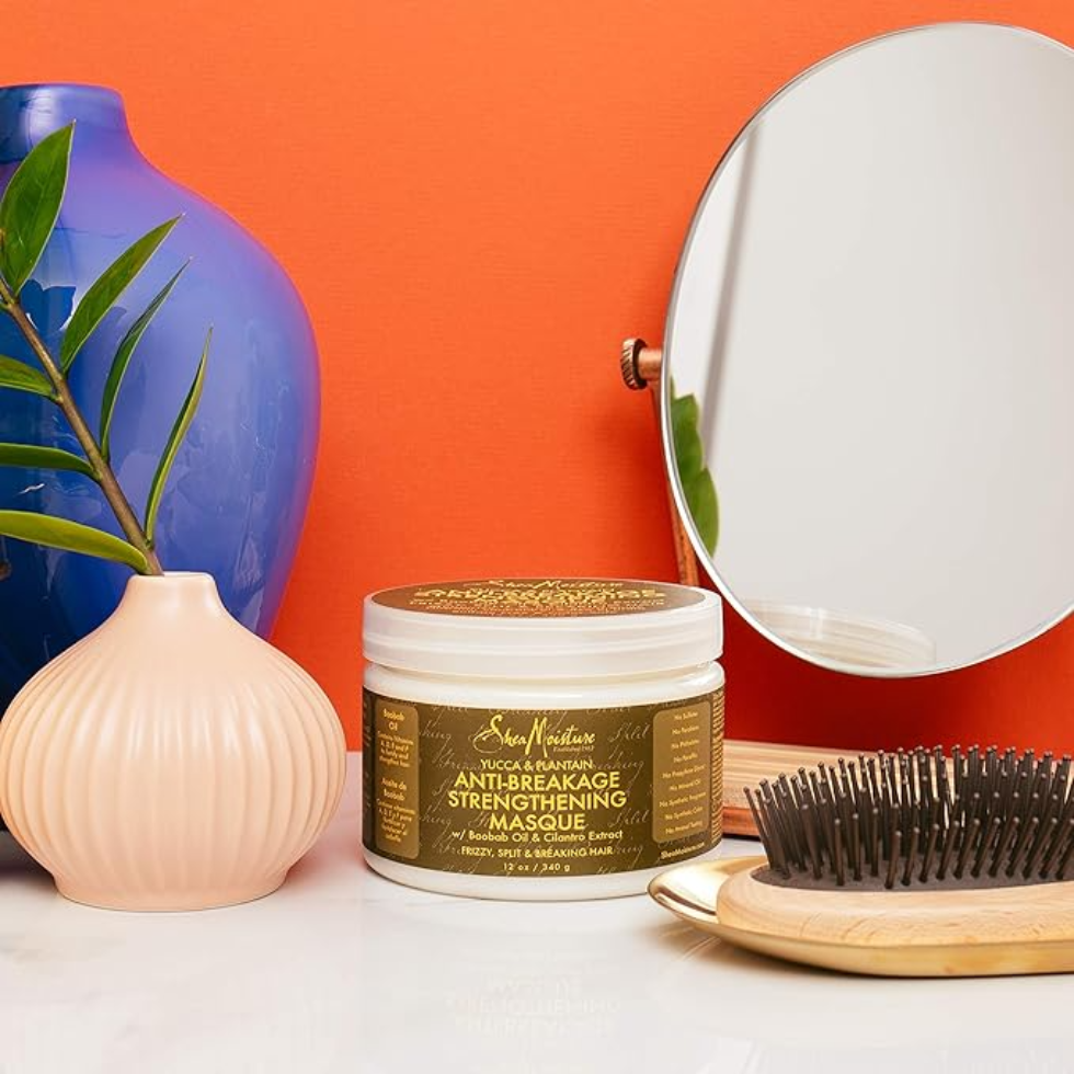 SheaMoisture yucca and plantain anti breakage strengthening masque 340g deep conditioning hair mask for damaged dry and weak hair repair and strengthening
