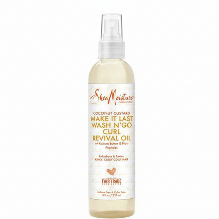 SheaMoisture virgin coconut custard curl revival oil for long lasting curl definition and frizz control