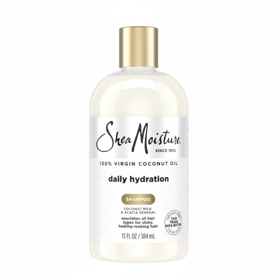 SheaMoisture 100 percent virgin coconut oil daily hydration shampoo 384ml moisturizing gentle cleansing shampoo for soft smooth frizz free hair

