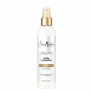 SheaMoisture 100 percent virgin coconut oil leave in treatment 237ml frizz control hydrating detangling hair conditioner for soft and smooth hair
