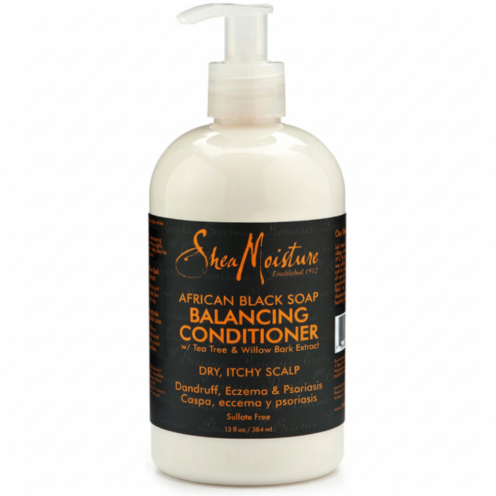 SheaMoisture African black soap balancing conditioner 384ml soothing hydrating scalp care detangling conditioner for itchy flaky scalp
