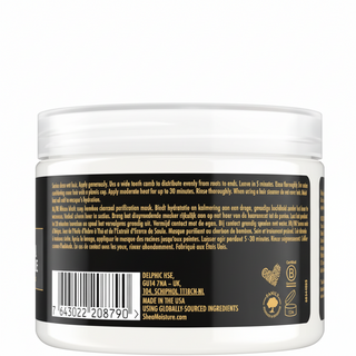 SheaMoisture African black soap bamboo charcoal purification hair masque 12oz detox and hydrate scalp cleansing treatment for healthy hair