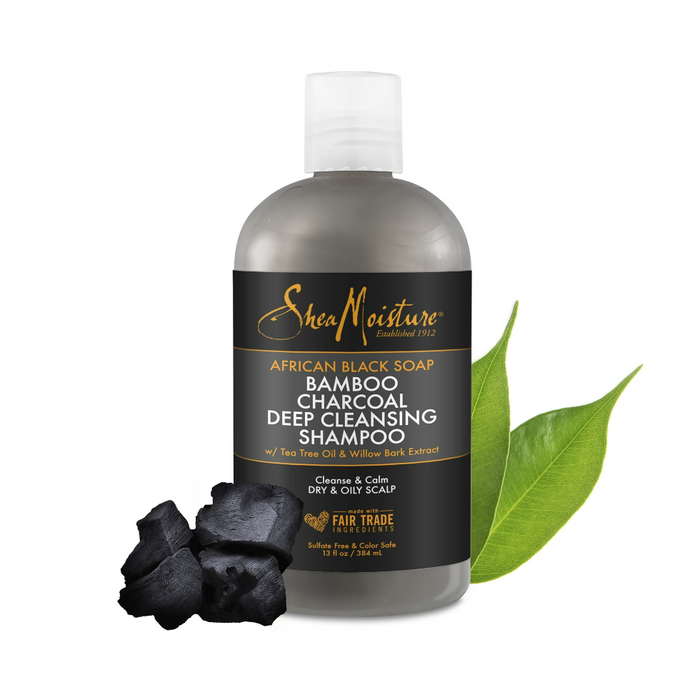 SheaMoisture African Black Soap Bamboo Charcoal Shampoo 13oz | Deep Detox Cleanse