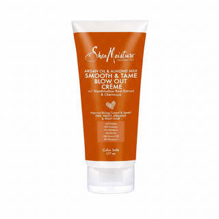 SheaMoisture argan oil and almond milk smooth and tame blow out creme 177ml frizz control heat protection styling cream for smooth shiny hair
