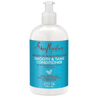 SheaMoisture argan oil and almond milk smooth and tame conditioner 384ml frizz control hydrating detangling conditioner for soft smooth hair
