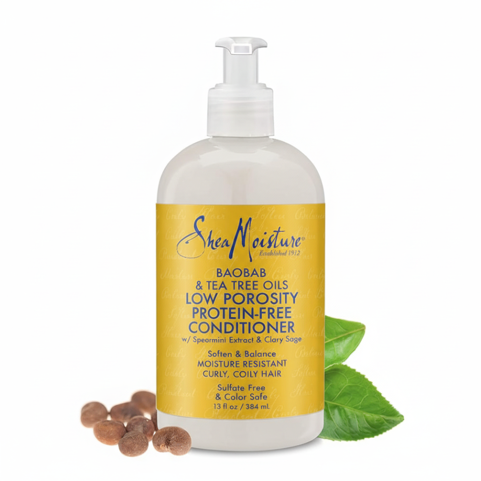 sheamoisture baobab tea tree low porosity protein free conditioner lightweight hydrating smooth soft hair