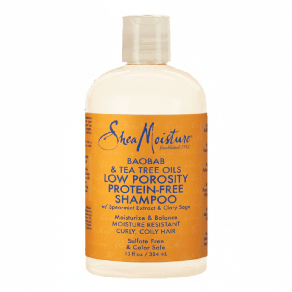 sheamoisture baobab tea tree low porosity protein free shampoo lightweight hydrating clean soft hair