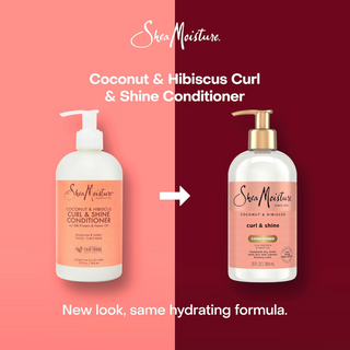 SheaMoisture coconut and hibiscus curl and shine conditioner 384ml hydrating detangling conditioner for soft smooth defined and frizz free curls
