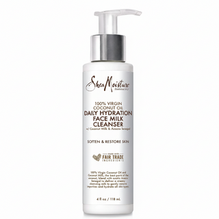 sheamoisture virgin coconut oil face milk cleanser gentle hydrating daily skincare soft smooth glowing skin 3.8oz