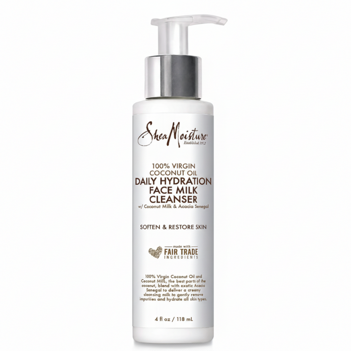 sheamoisture virgin coconut oil face milk cleanser gentle hydrating daily skincare soft smooth glowing skin 3.8oz