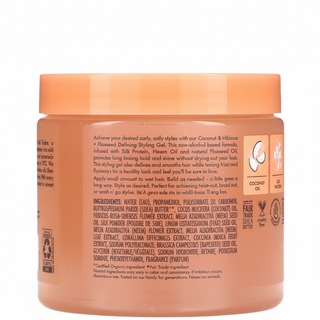 Shea Moisture coconut hibiscus flaxseed curl defining styling gel 425g for frizz control and curl definition