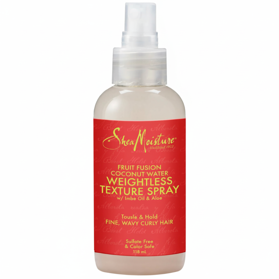 SheaMoisture fruit fusion coconut water weightless texture spray 118ml beachy waves styling spray for volume frizz control and natural texture
