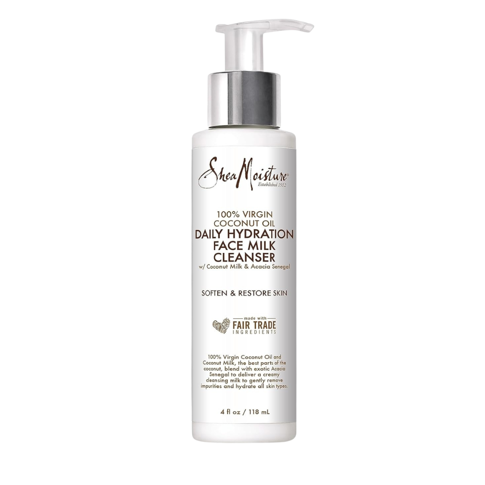 sheamoisture hydrating facial wash virgin coconut oil coconut milk gentle cleanser soft smooth hydrated skin