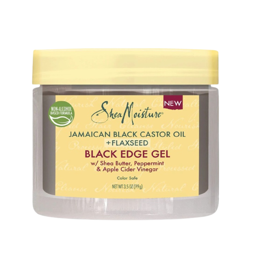 sheamoisture jamaican black castor oil flaxseed edge gel strong hold smooth edges frizz control sleek hairstyle styling gel
