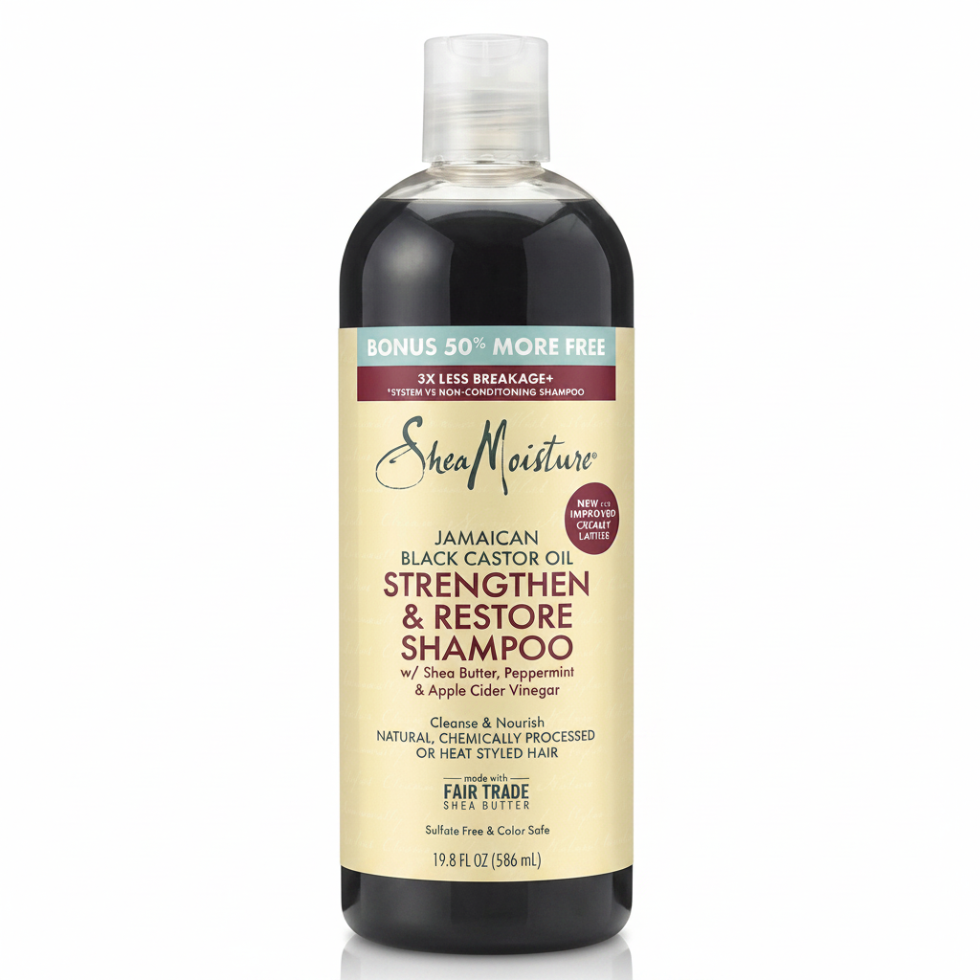 SheaMoisture Jamaican black castor oil strengthen and restore shampoo 19.8oz for damaged hair repair and strengthening care