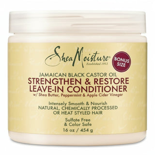 SheaMoisture Jamaican Black Castor Oil strengthen and restore leave in conditioner 340ml hydrating detangling hair treatment for damaged dry and curly hair repair and frizz control
