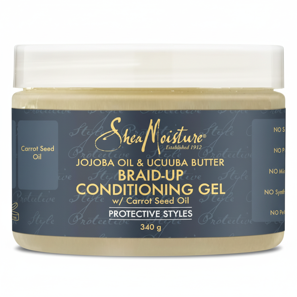 SheaMoisture jojoba oil and ucuuba butter braid up conditioning gel 340g styling gel for braids frizz control and protective hairstyles
