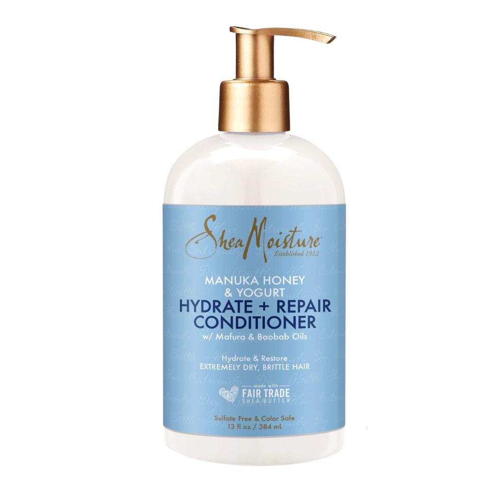 sheamoisture manuka honey yogurt hydrate repair conditioner moisturizing detangling smooth shiny healthy hair
