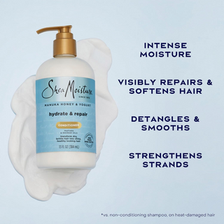 SheaMoisture manuka honey and yogurt hydrate and repair conditioner 384ml deep nourishing protein conditioner for dry damaged frizzy hair
