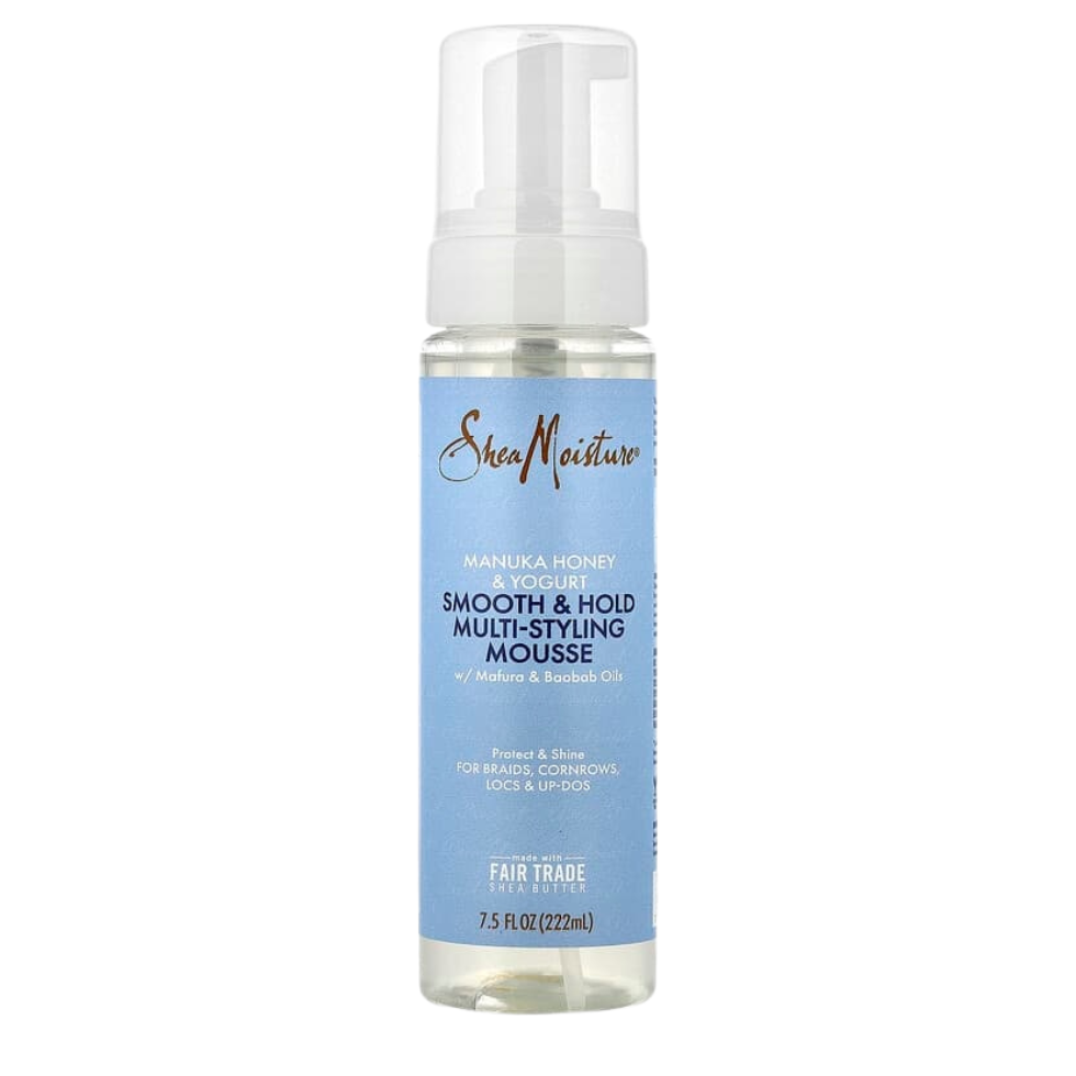 sheamoisture manuka honey yogurt styling mousse smooth hold frizz control volume curly hair flexible lightweight styling foam
